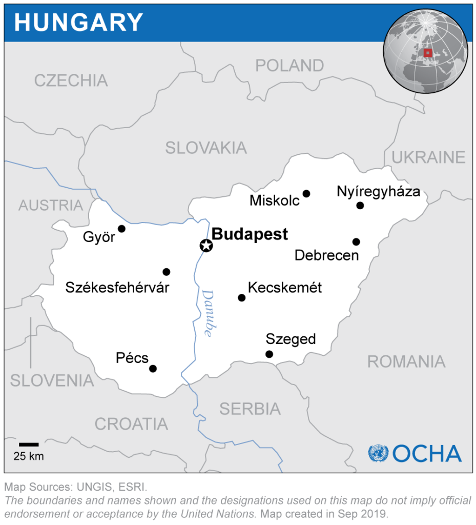 Hungary on the map